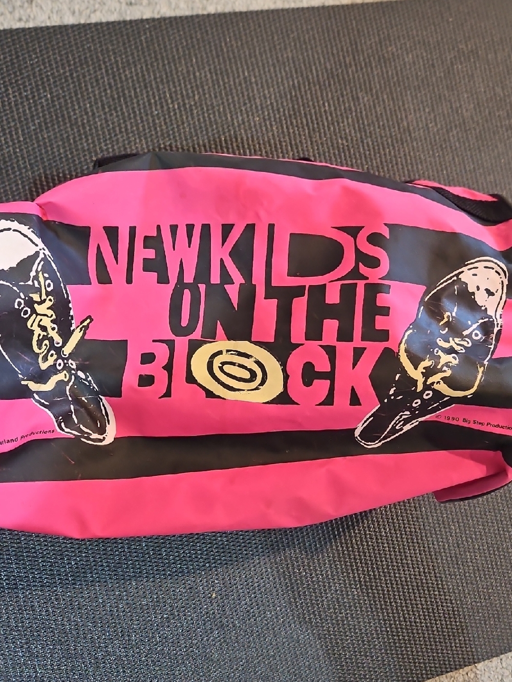 1990 New Kids On The Block Pink Logo Duffle